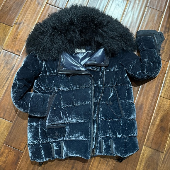 MONCLER Velvet puffer coat Isabelle chenille down jacket - Picture 4 of 16